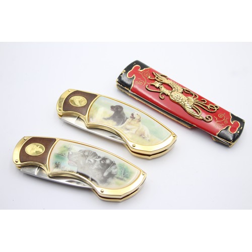 501 - 3 x Franklin Mint Collectors Knives