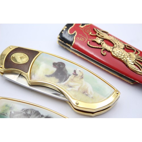 501 - 3 x Franklin Mint Collectors Knives