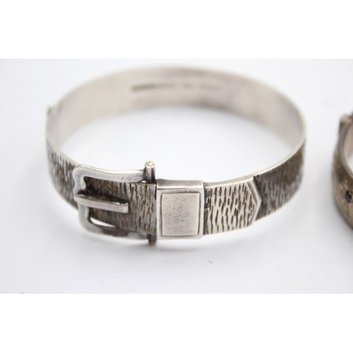 502 - X 2 .925 Bangles Including Buckle Design (53g)