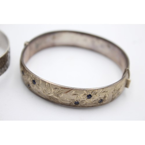 502 - X 2 .925 Bangles Including Buckle Design (53g)