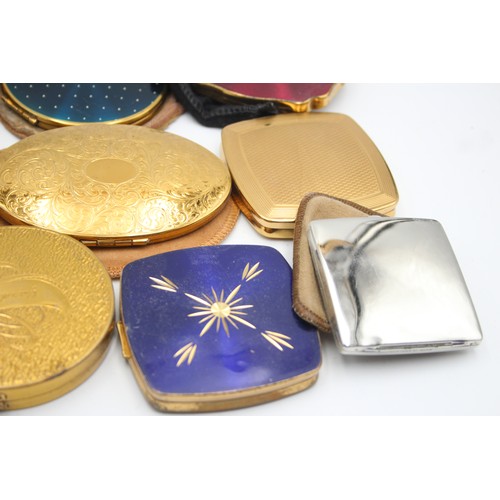 513 - 12 x Assorted Vintage Branded Ladies Powder COMPACTS Inc Kigu, Melissa, Coty etc