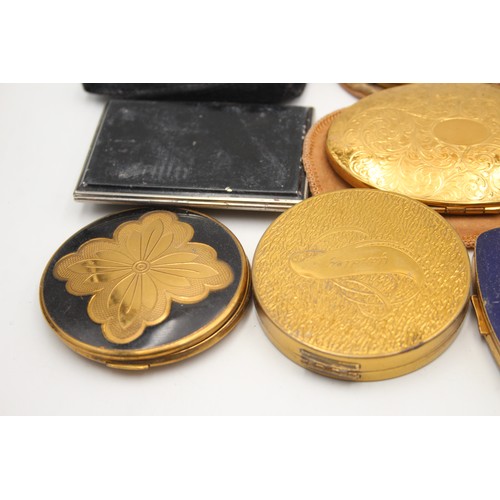 513 - 12 x Assorted Vintage Branded Ladies Powder COMPACTS Inc Kigu, Melissa, Coty etc