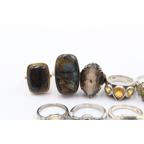 518 - X 8 .925 Gemstone Rings (55g)