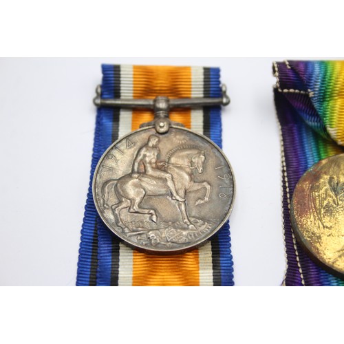 525 - WW1 Medal Pair & Original Long Ribbons Named 160214 Gnr J. W. Taylor RA