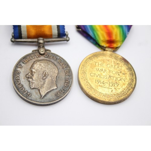 525 - WW1 Medal Pair & Original Long Ribbons Named 160214 Gnr J. W. Taylor RA