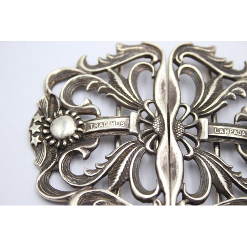 541 - Vintage Hallmarked 1992 Birmingham STERLING SILVER Ladies Ornate Belt Buckle 61g