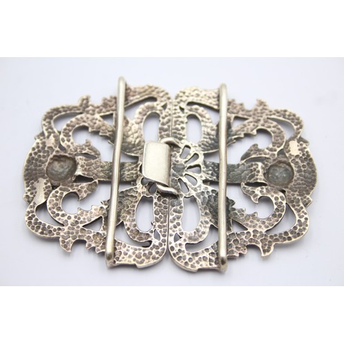 541 - Vintage Hallmarked 1992 Birmingham STERLING SILVER Ladies Ornate Belt Buckle 61g