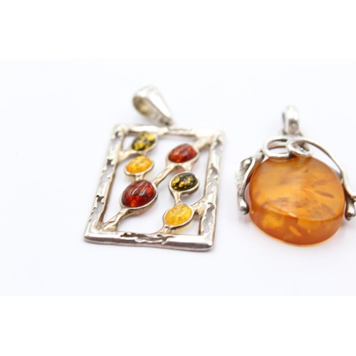 558 - X 6 .925 Amber Pendants (36g)