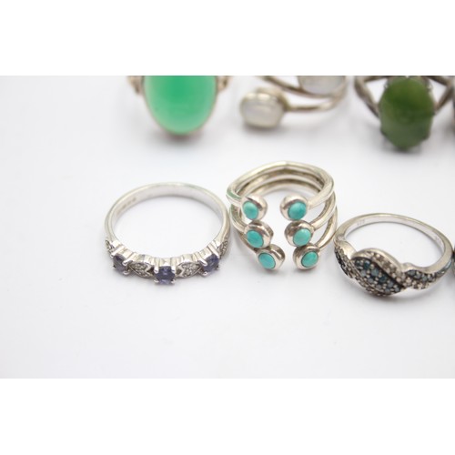 570 - X 10 .925 Gemstone Rings (40g)