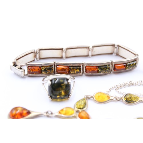 574 - X 6 .925 Amber Jewellery (44g)