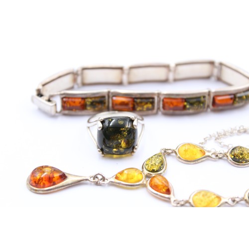 574 - X 6 .925 Amber Jewellery (44g)