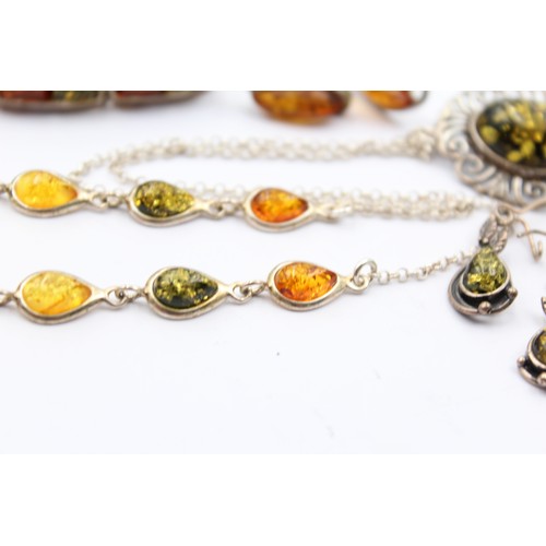 574 - X 6 .925 Amber Jewellery (44g)