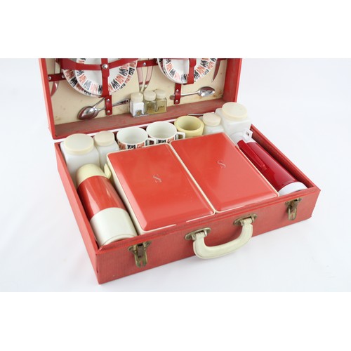 579 - Vintage Cased SIRRAM KITCHENALIA / Complete Picnic Set Inc Flasks, Containers