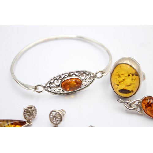 586 - X 6 .925 Amber Jewellery (36g)