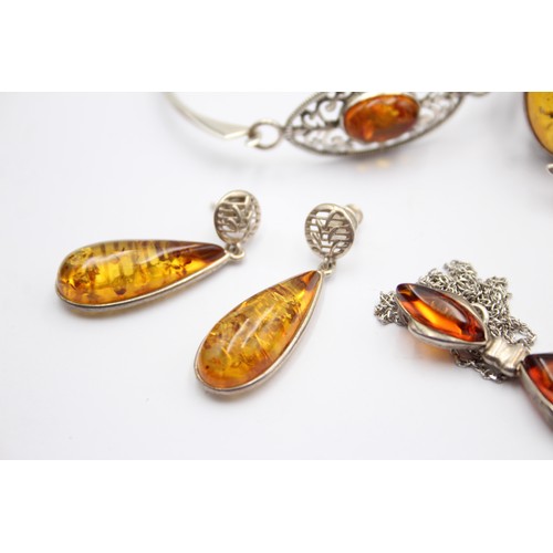 586 - X 6 .925 Amber Jewellery (36g)