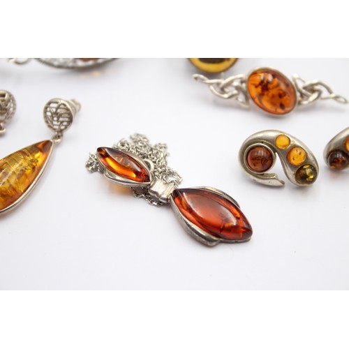 586 - X 6 .925 Amber Jewellery (36g)