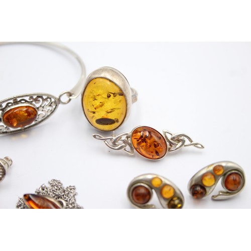 586 - X 6 .925 Amber Jewellery (36g)