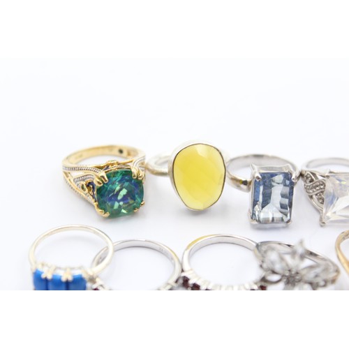 590 - X 12 .925 Gemstone Rings Inc Tggc (56g)