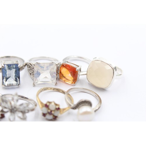 590 - X 12 .925 Gemstone Rings Inc Tggc (56g)