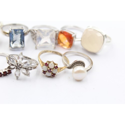 590 - X 12 .925 Gemstone Rings Inc Tggc (56g)