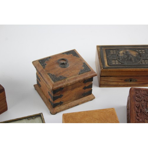 629 - 15 x Vintage Boxes Inc Carved Wood, Metal, Cigar, Etc