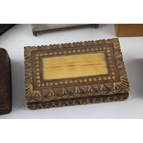 629 - 15 x Vintage Boxes Inc Carved Wood, Metal, Cigar, Etc