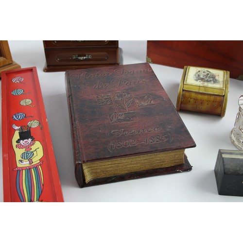 638 - 8 x Assorted Vintage Boxes Inc Money Box, Wooden, Leather Etc