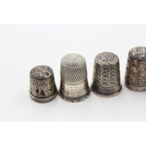 642 - 7 x Antique / Vintage .925 STERLING SILVER Thimbles Inc Charles Horner Etc (27g)