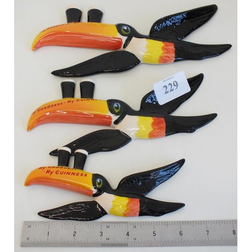 116 - SET OF THREE CARLTONWARE GUINNESS TOUCANS