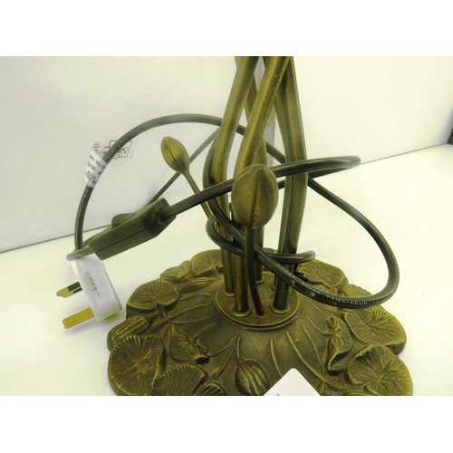 127 - ART NOUVEAU STYLE FIVE TULIP LAMPSHADE 1960's LAMP WITH BRONZE/BRASS PATINA
DIMENSIONS 40 x 48 x 48c... 