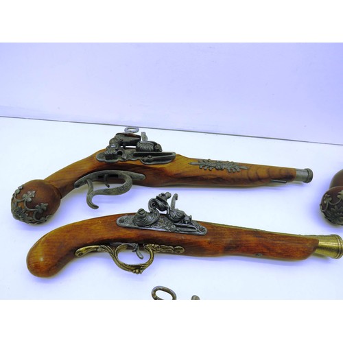 91 - 8 x ORNAMENTAL REPLICA FLINTLOCK PISTOLS