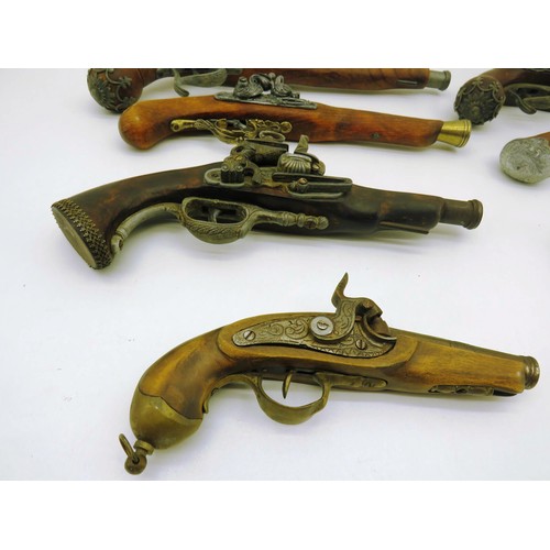 91 - 8 x ORNAMENTAL REPLICA FLINTLOCK PISTOLS