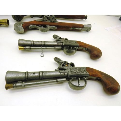 91 - 8 x ORNAMENTAL REPLICA FLINTLOCK PISTOLS