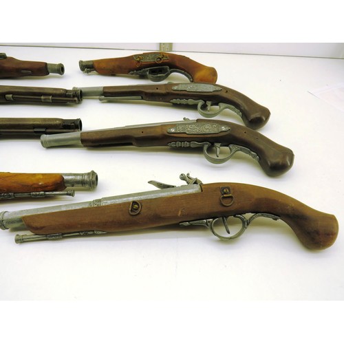 97 - 8 x ASSORTED ORNAMENTAL REPLICA FLINTLOCK PISTOLS