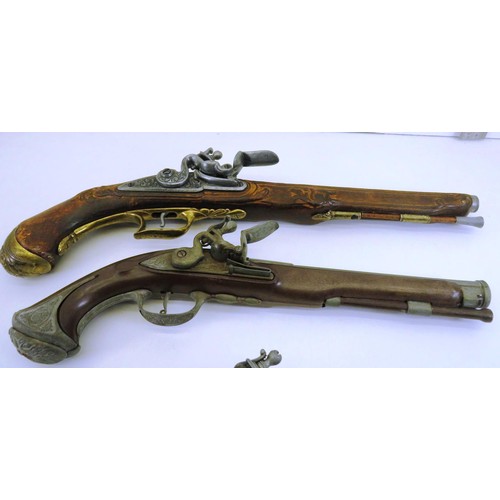 68 - 5 x ORNAMENTAL REPLICA FLINTLOCK PISTOLS