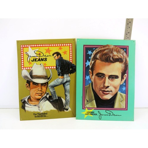 85 - TWO JAMES DEAN TIN SIGNS