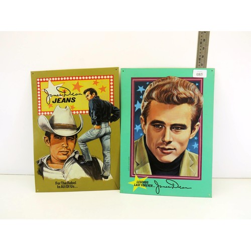 85 - TWO JAMES DEAN TIN SIGNS