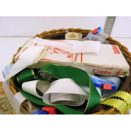 387 - SEWING BASKET AND CONTENTS