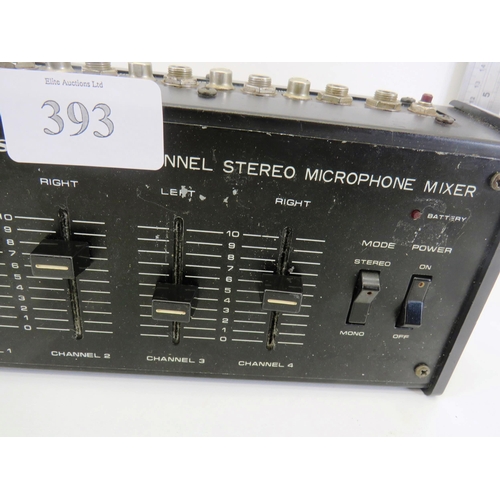 393 - REALISTIC FOUR CHANNEL MICROPHONE MIXER