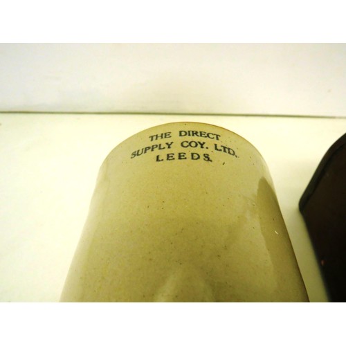 164 - TWO HOT WATER BOTTLES, ONE BRASS, ONE POT, THE DIRECT SUPPLY COY LTD LEEDS