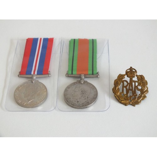 21 - WWII MEDALS AND RAF BADGE