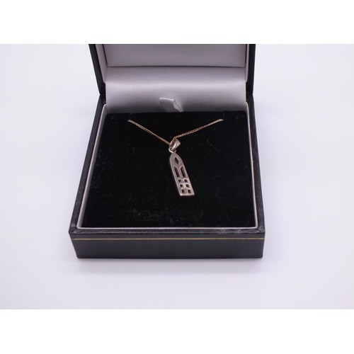 150 - CHARLES RENNIE MACKINTOSH SILVER GEMSTONE PENDANT IN ORIGINAL BOX