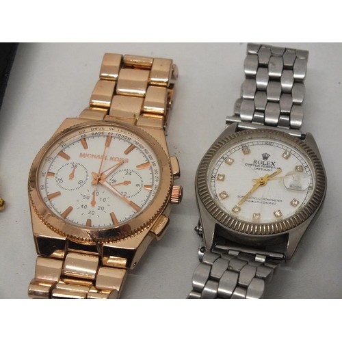 204 - NINE ASSORTED LADIES & MENS WATCHES