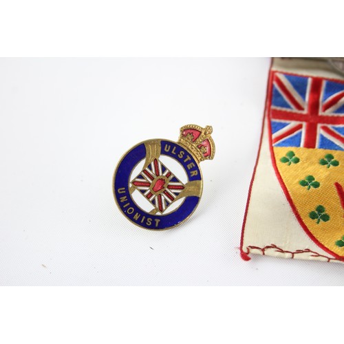 407 - 10 x Assorted Irish ULSTER Badges & Fobs Inc Enamel, Union, Jubilee Etc