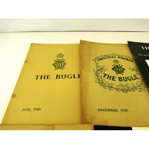 266 - TEN COPIES OF THE BUGLE JOURNAL OF THE KINGS OWN YORKSHIRE LIGHT INFANTRY - DATING BETWEEN 1949 AND ... 