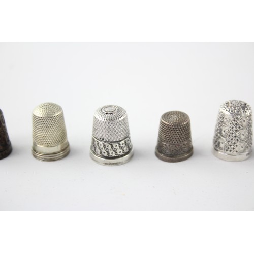 423 - 7 x.925 STERLING SILVER Thimbles Inc Charles Horner Etc (31g)