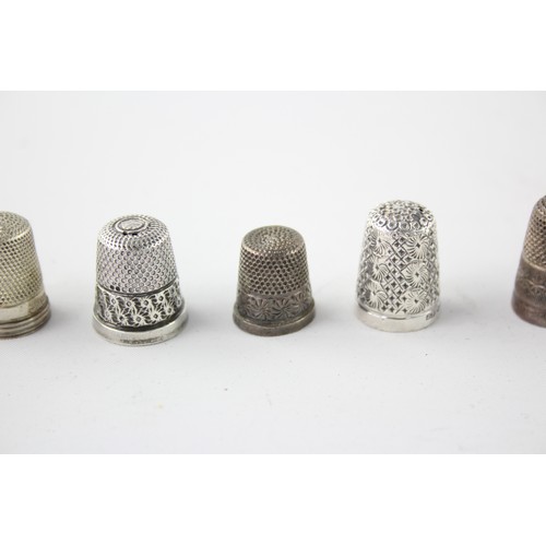 423 - 7 x.925 STERLING SILVER Thimbles Inc Charles Horner Etc (31g)