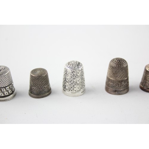 423 - 7 x.925 STERLING SILVER Thimbles Inc Charles Horner Etc (31g)