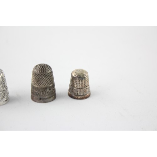 423 - 7 x.925 STERLING SILVER Thimbles Inc Charles Horner Etc (31g)