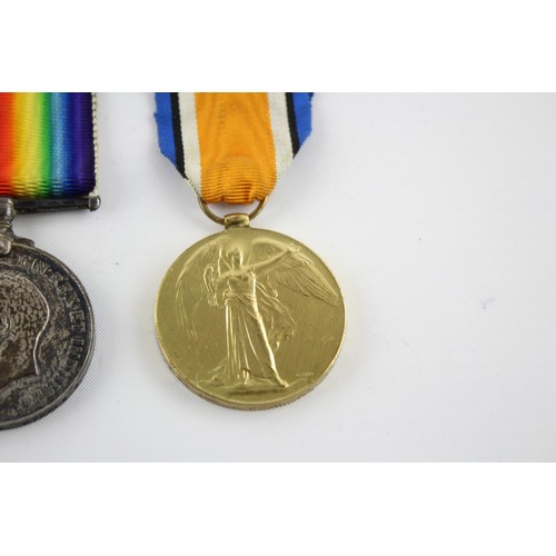 439 - WW1 Medal Pair & Original Long Ribbons Named 5299 Pte J. Boon Middlesex Regt